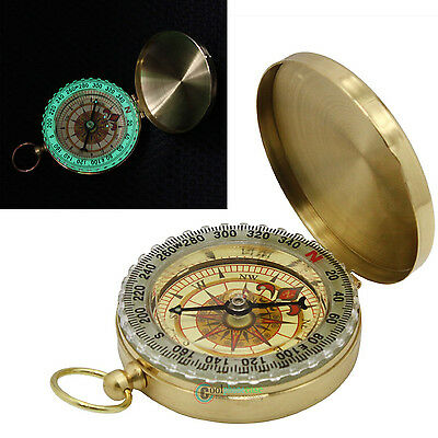Pocket Brass Watch Style Military Army Compass Outdoor Camping Hiking  Keychain
