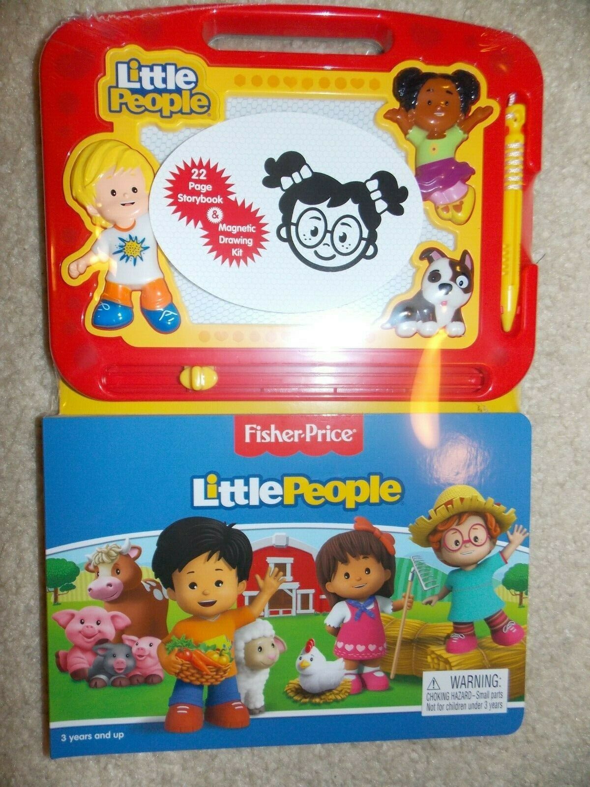 Fisher Price Little People Storybook And Magnetic Drawing Kit