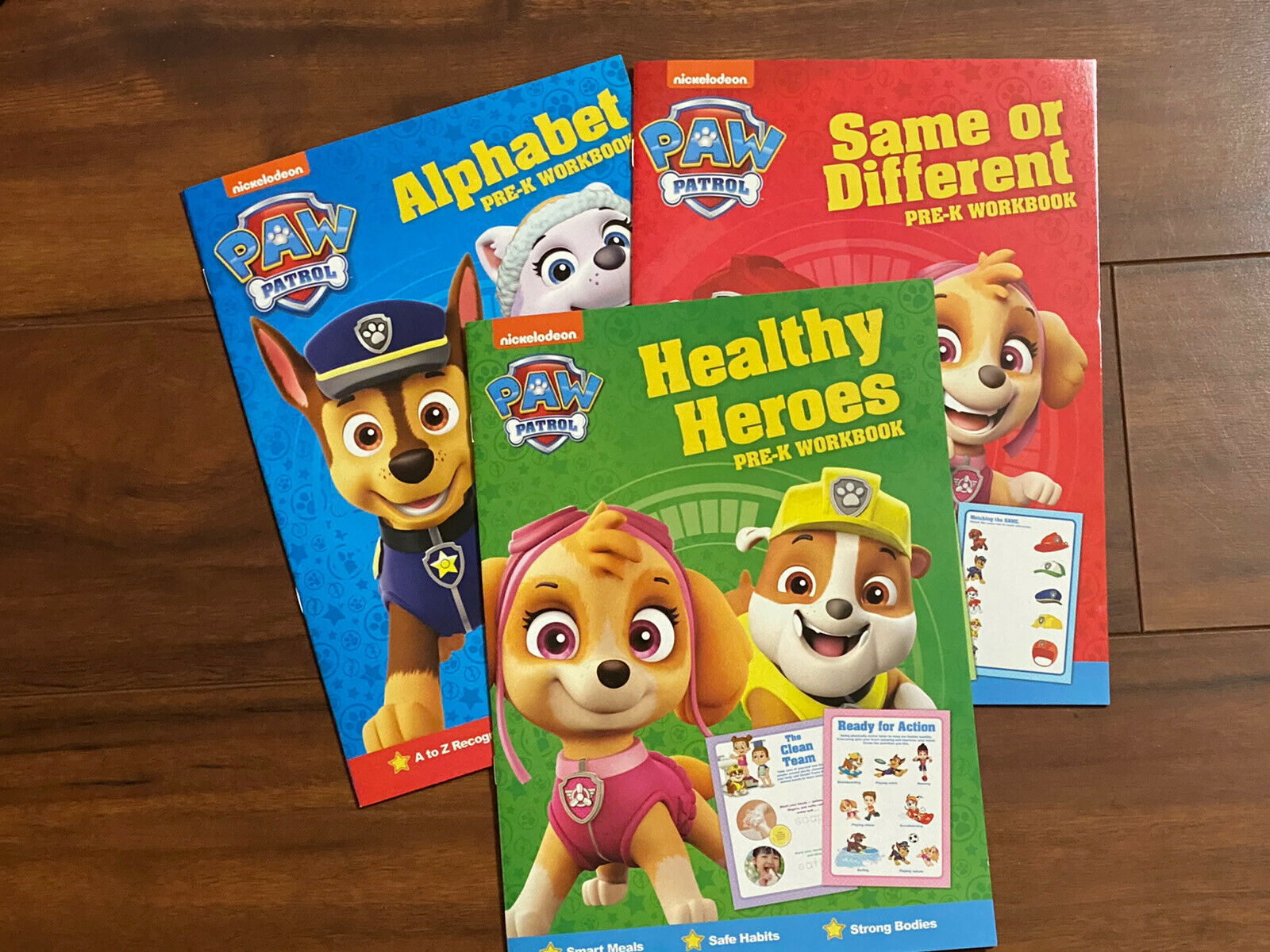 Lot Of 3  Paw Patrol Pre-k Workbook And Coloring Activity Book New!